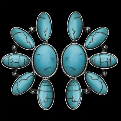 Dusty Rose Turquoise Earrings (In-Stock)